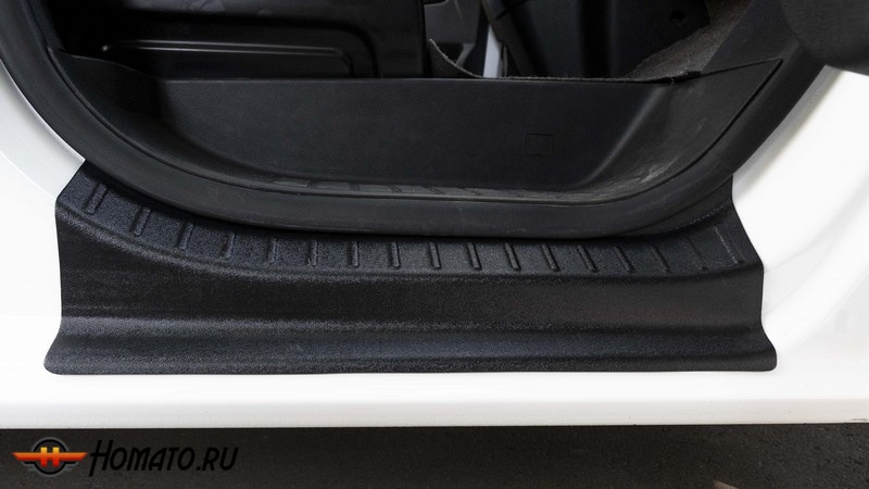Накладки на внутренние пороги передних дверей Opel Vivaro 2020+ | 2 штуки, шагрень